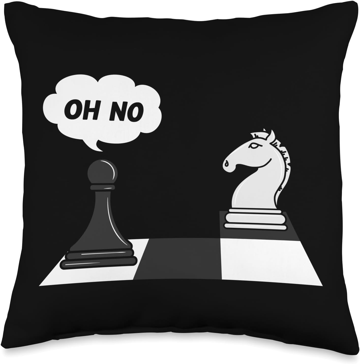 Chess Funny Move Knight To Pawn Funny Chess Player Throw Pillow