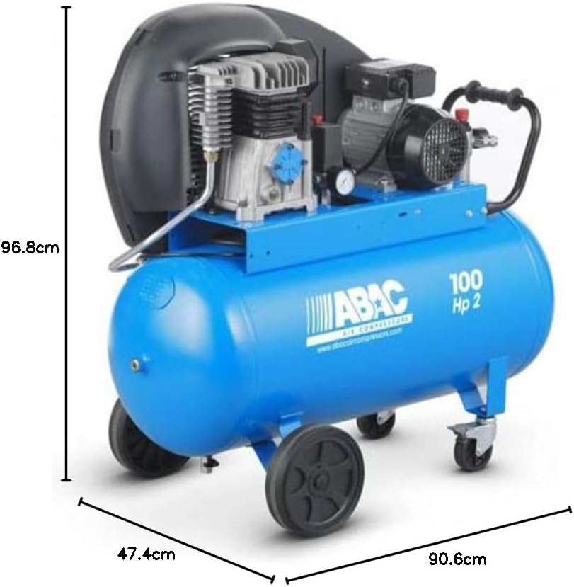 Abac - Compresseur à pistons 230 V Mono 100 litres 2 CV - PRO A29B 100 CM2 — vue 3