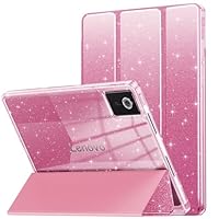 INFILAND Funda para Lenovo Idea Tab 11 Pulgadas TB‑336ZU/336FU 2025, Cubierta Protectora Delgada Transparente con Brillos y Portaplumas, Bonita para Niños, Niñas y Mujeres (Rosa)