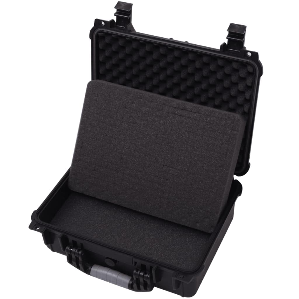 Ausla Valigetta Protettiva Per Attrezzature, Valigetta Di Attrezzi In Polipropilene E ABS, Custodia Rigida Con Schiuma Per Fotocamera E Attrezzature Fotografiche, Nero (40,6 X 33 X 17,4 Cm)