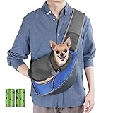😸【Correa de Hombro Ajustable】Tamaño de apertura ajustable, Portador de Perro puede ajustar fácilmente a su altura con una simple hebilla. La mochila para perros ensanchada y la cómoda correa para el hombro acolchada con espuma incorporada hacen que la mochila se pueda ajustar a 87-109 cm de largo; el bolsillo pequeño y el diseño de la hebilla en D pueden contener teléfonos móviles, llaves, caramelos, bolsas de heces y otros dispositivos pequeños.