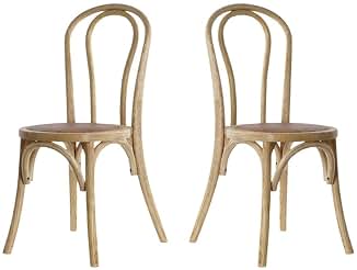 EME Sillas de Comedor Pack 2 Unidades Thonet Natural. Sillas Rusticas Fabricada en Madera de Olmo con Asiento de ratán. Color Natural. Incluye 2 Unidades.