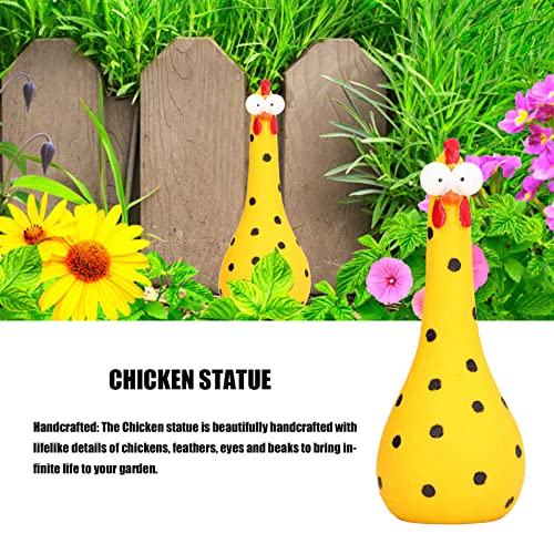 Totitom Chicken Statue Silly Chicken Decor Resin Statue Ornaments With Long Neck Handmade Unique Ornament For Home Garden Backyard Decoration(Yellow) #TOP3