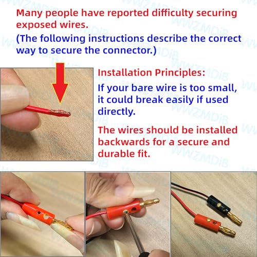 WWZMDiB 4mm Banana Plugs Conectores para Cable de Altavoz 12 pzas miniatura 2