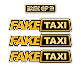 Valiant Collection | Fake Taxi Stickers - Drift Race Vinyl Sticker - Fake Taxi Decal Removable Detachable Waterproof Perfect Decor for Cars, Mirrors, Trucks, Walls, & Laptop - Pack of 3