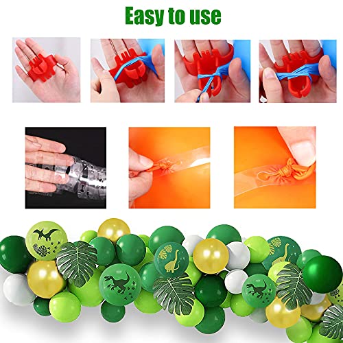 FINEVERNEK Set dinosaurusballonnen, voor verjaardagen, slinger, decoratie, voor jongens en meisjes - Image 4