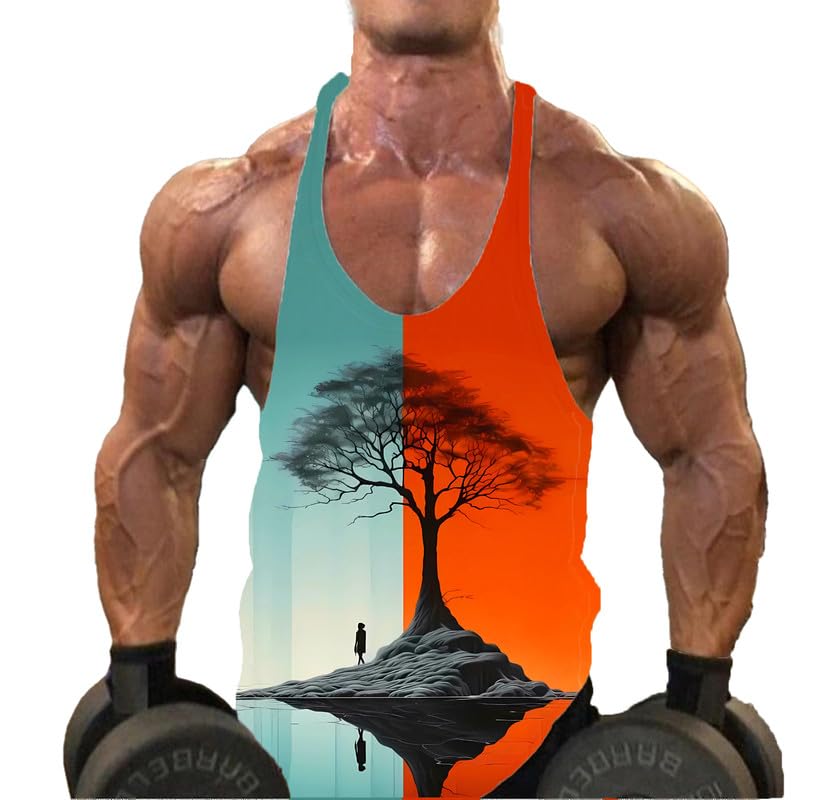 THE BLAZZE Men’s Stylish Digital Printed Tank Tops Muscle Gym Bodybuilding Vest Fitness Workout Train Stringers L760