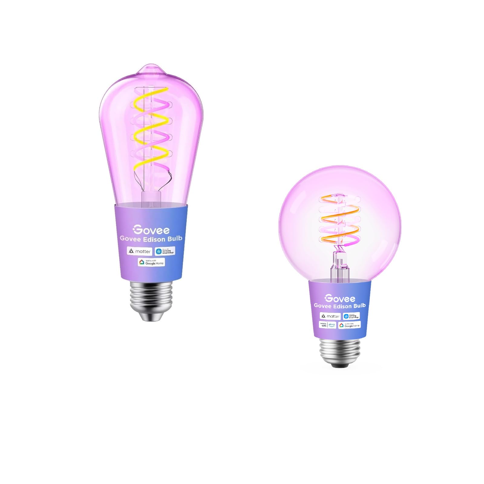 Govee Edison RGBWW E27 Bulb Bundle:ST64 und G80 500lm, Kompatibel mit Alexa