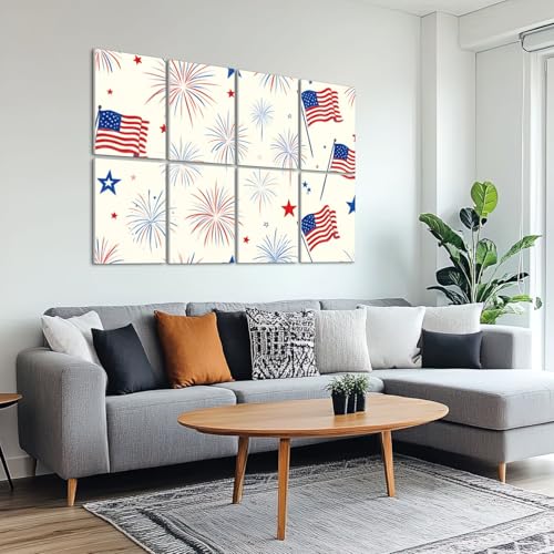 Paneles acústicos artísticos 8 unidades con adhesivo, 48" x 32", fibras de poliéster, decoración decorativa y aislamiento de sonido miniatura 6