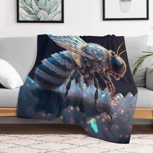 Couverture de lit abeille en flanelle de salon plaid canapé 140x180cm - 3