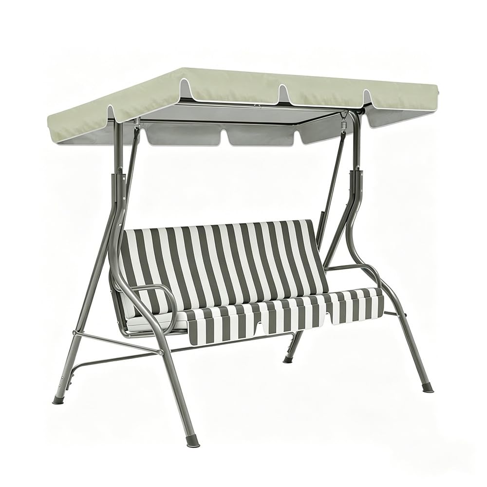 BEWEGNLNHK Waterproof Patio Swing Canopy Replacement Cover 2 3 Seater Porch Swing Canopy Replacement Top Cover Outdoor Swing Cover For Garden Porch Hammock(Beige,190x132cm/75x52in)