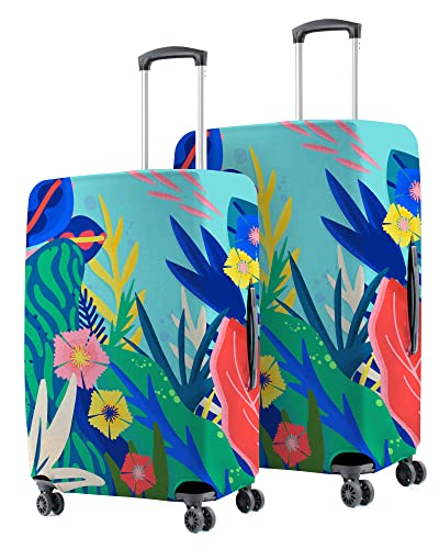 Image of Nasher Miles Polyester Protective Luggage Cover Set of 2 (Small-Medium)- Underwater Design, Multicolor