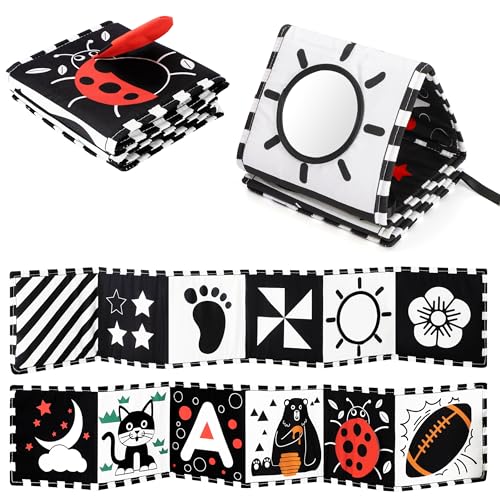 URMYWO Black and White Baby Toys, Tummy Time High Contrast Newborn Toys 0-3...