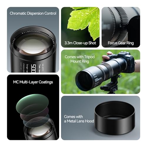 Image of TTArtisan 500mm F6.3 Full Frame Super Telephoto Manual Focal Lens for Fuji X-Mount Cameras X-T30 X-T3 X-T4 X-T5 X-T100 X-T200 X-T30 X-T30 II X-PR02 X-PR03 X-E1 X-E2 X-E2S X-E3 X-E4 XS10 XS20
