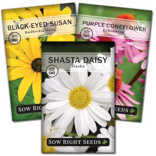 Sow Right Seeds- Perennial Three Flower Seed Collection for Planting Garden