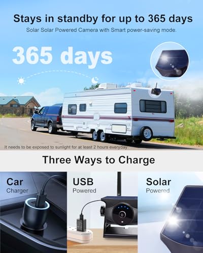 Image of AI Magnetic Solar Wireless Backup Camera: Pedestrian & Vehicle Detection, 1-Min Install, No Wiring /Drilling, Gesture Control, Night Vision, 5 inch 1080P Monitor for RV, Trailer, Truck, Motorhome, Camper