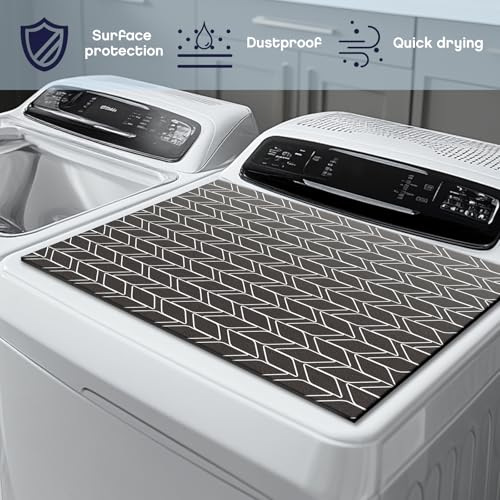 Image of Teenyyou 1 Pcs 26 inch x 18 inch Dryer Top Protector Mat, Washer and Dryer Topper, Non Slip Waterproof Machine Cover Dust Proof Quick Drying Topper Pad for Laundry and Kitchen (Classical)