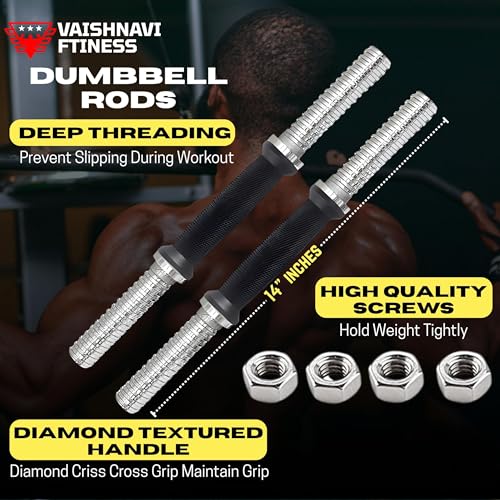 Image of 20KG Steel Weight Plates Combo | 5Ft Straight Rod & 3Ft Curl Rod (23mm) | Pair of Steel Dumbbell Rods | Gym Accessories Kit for Home Gym, Strength Training & Fitness Workout