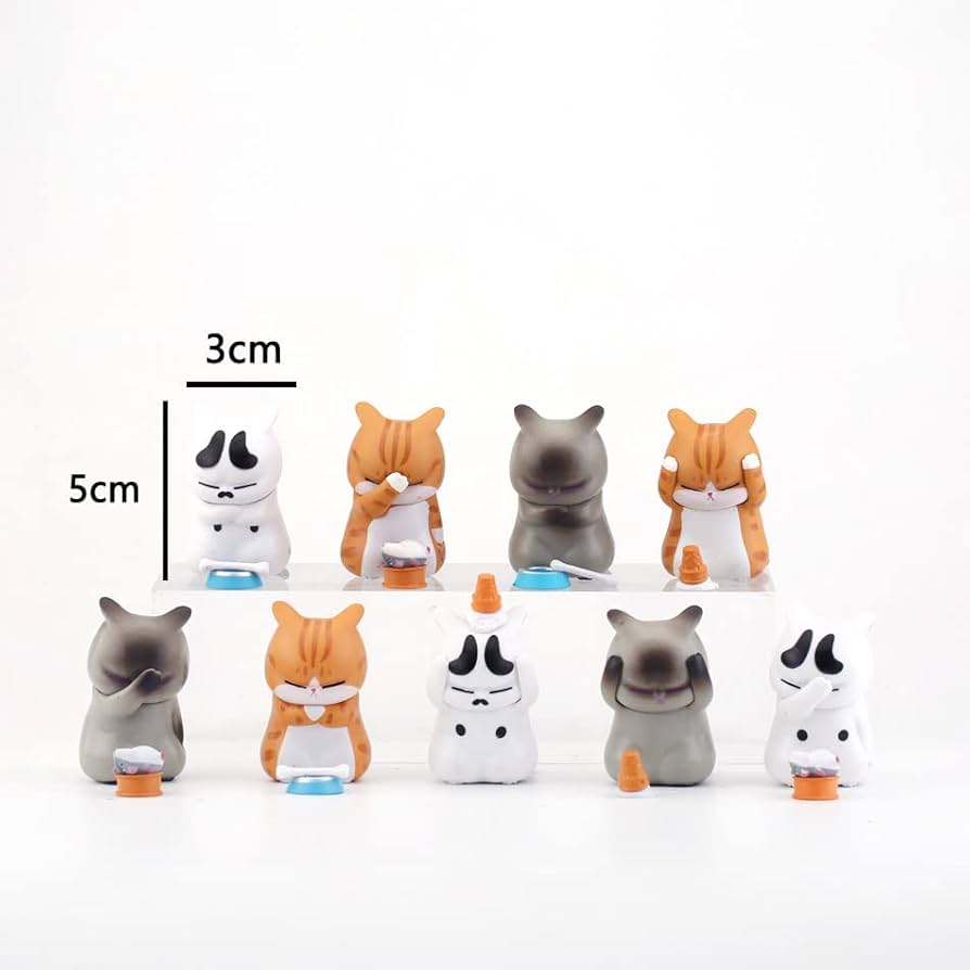 Amazon | 可愛い 猫 シャム猫 茶とら橘猫 動物 フィギュア ミニ