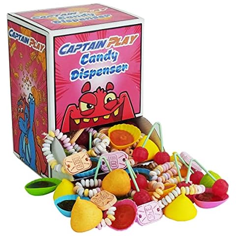 CAPTAIN PLAY | Retro Süßigkeiten Candy Dispenser| Retro Süßigkeiten Box mit 600g Nostalgie-Süßigkeiten in Einzelverpackung Cover