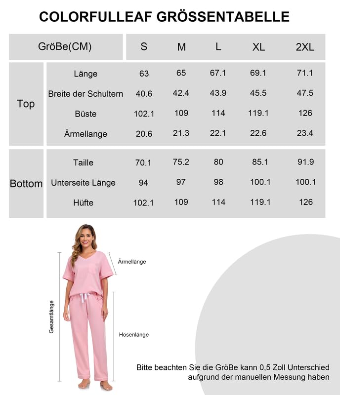 COLORFULLEAF Negligee - Camicia da notte da donna, a maniche lunghe, con scollo a V, da donna