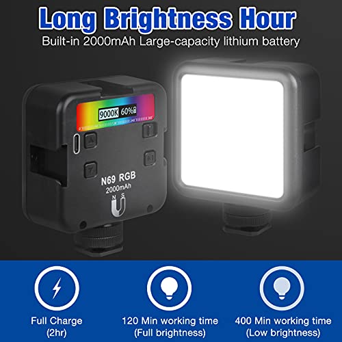 LED Videolicht, MOPOIN Videoleuchte Licht RGB Kamera Licht Dauerlicht Klein Dimmbare 2500K-9000K, LED Fotolicht mit Akku… – Bild 7