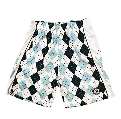 Flow Society Blue & White Argyle Attack Boys Shorts - LAX - Athletic - Basketball - Baseball - Hockey - Football - Lacrosse