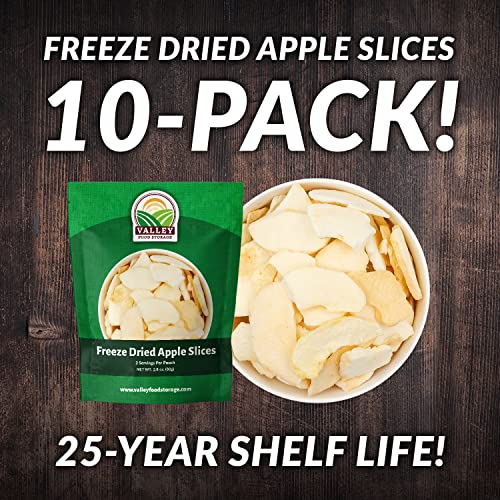 Image of Freeze Dried Apple Slices 10-Bag Bucket, 28 Oz | Premium Emergency Food Supply 25 Year Shelf Life | Prepper Supplies, Survival Food, Off Grid Living Supplies | Valley Food Storage Packaged in USA