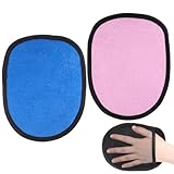 Dplolng 2 Pcs Sand Wipe Off Mitts,Beach Sand Removal Gloves Sands Remover for Beach Volleyball Sandboxes Surf Ocean (Pink,Blue)