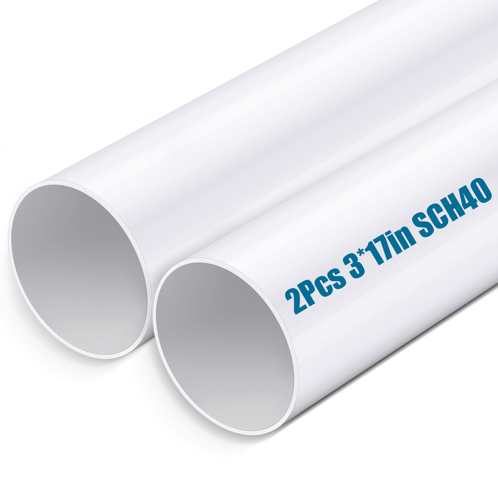 3 Inch PVC Pipe 17" Long White Sch40 Industrial PVC Pipes, Greenhouse, Garden, Workshop, Farm, Furniture Grade for Home DIY-picture-35