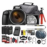 Nikon COOLPIX P1100 125x Super Zoom Compact Digital Camera (26541) + Photography Software + 2 x 64GB Memory Card + Lens Filter Kit + Camera Bag + 2 x EN-EL20 Battery + Charger + More (Renewed)