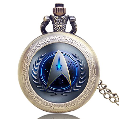 Inspire Jewelry Hot Fashion Movie Theme Star Trek Pocket Watch Pendant Necklace Clock Quartz Watch Cosplay Accessory