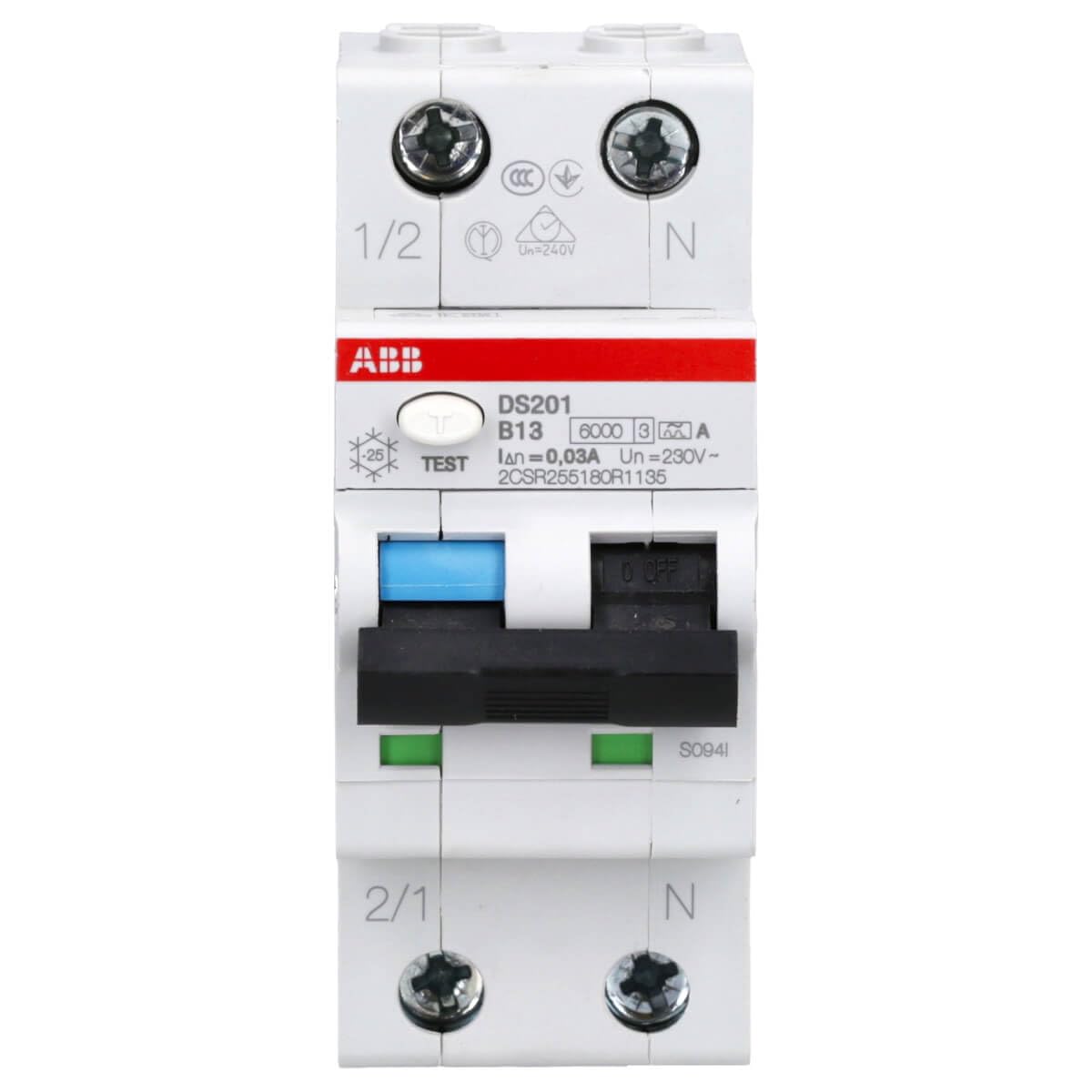ABB DS201 B13 A30 FI/LS-Schalter RCBO 6kA 1P+N Typ A B 13 30mA 2CSR255180R1135