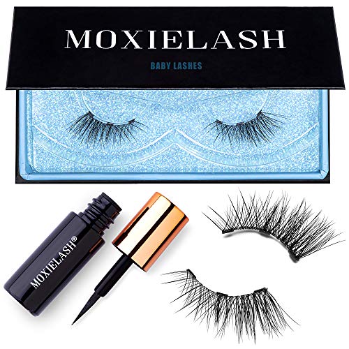 MoxieLash - Premium Magnetic Eyelashes - No Irritation of Glue - Natural & Beautiful (Lash Kit, Baby)