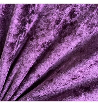 EU Fabrics Crushed Velvet Fabric | Soft Fire Retardant Material for Sewing, Cloth and Dressmaking | Faux Suede Stretchy Upholstery Velvet Fabric by The Metre (Damson, Sample 10x10cm)