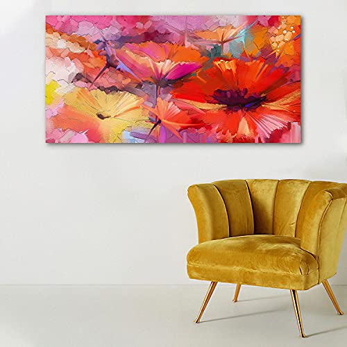 Image sur verre murale pour masquer un mur vide avec un tableau abstrait coloré