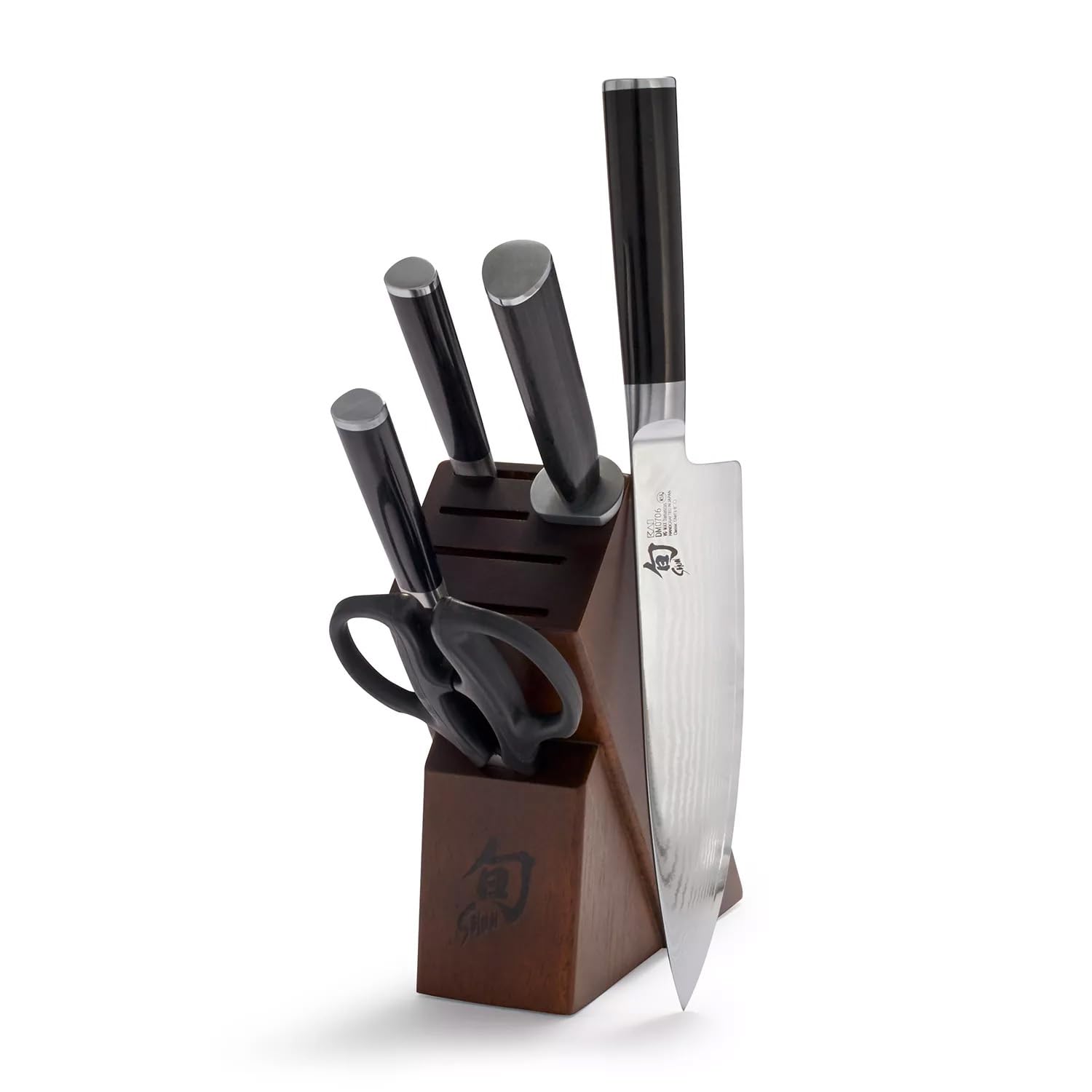 Shun Cutlery Classic 6 Piece Knife Block Set, Includes 8 Inch Chef's Knife, 4 Inch Paring Knife, 6 Inch Serrated Utility Knife, Herb Shears, & Honing Steel, Handcrafted Japanese Kitchen Knives