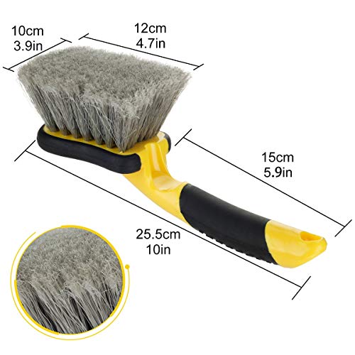 image for Newruiheng 4 Pack Car Wheel Cleaner Brush Kit with Short Handle, Car T