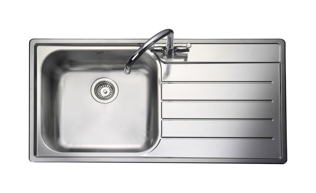 Rangemaster OL9851R Oakland Drainer RH Inset Stainless Steel Kitchen Sink 1.0 Single Bowl Free Waste, Stainless