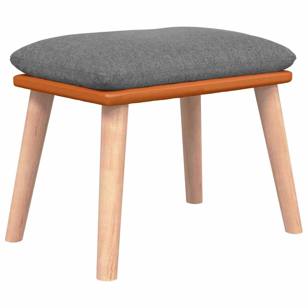Hocker Hellgrau 45 x 29,5 x 35 cm aus Stoff und Kunstleder
