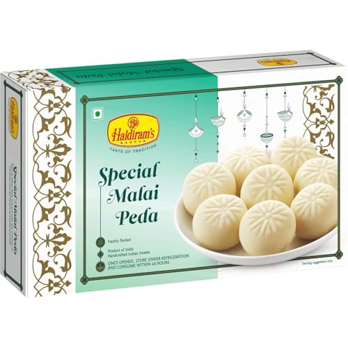 Image of Haldiram's Nagpur Special Malai Peda 250g | Rich & Creamy Indian Sweet | Traditional Mithai for Festivals & Gifting