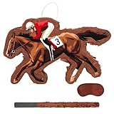 Horse Racing Piñata - Horse Race Piñata with Bat and Blindfold for Boys Kids Horse Birthday Party Game Decorations (16.5”x10”x3”)