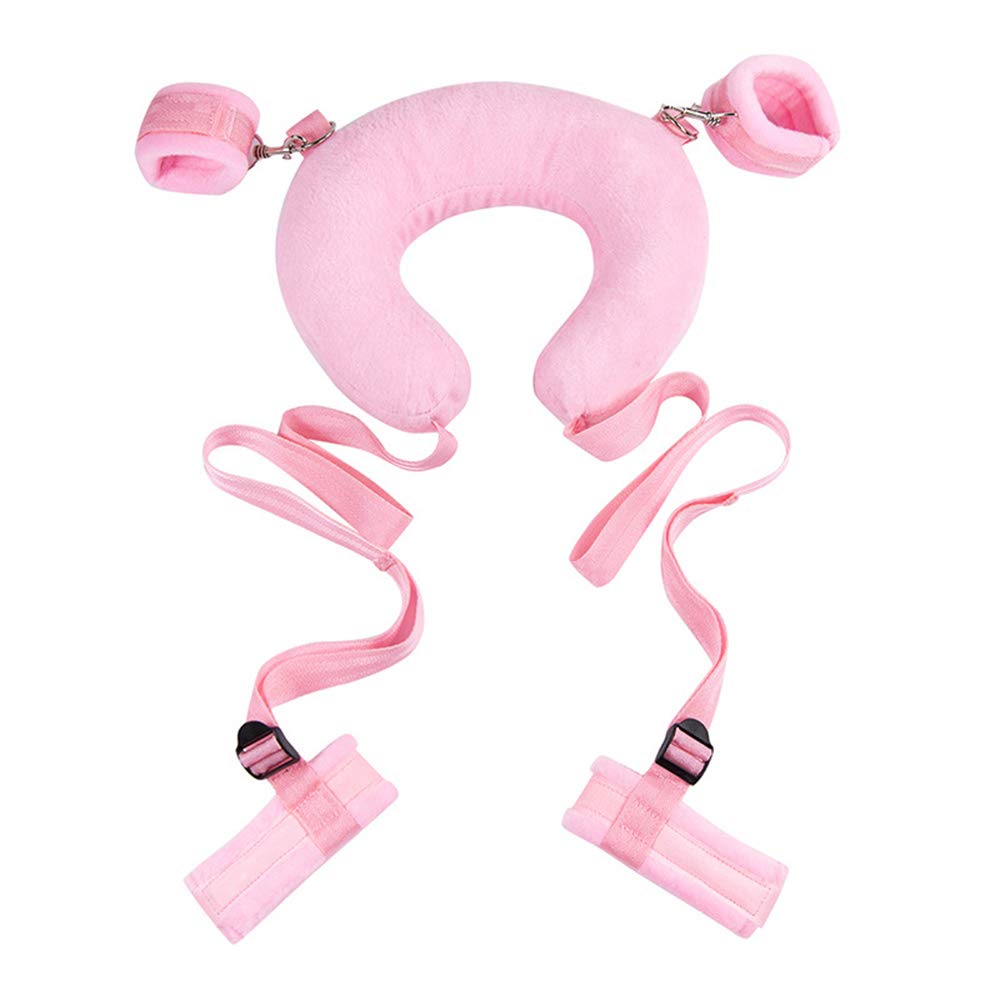 Adult Couple Sex Neck Pillow Hands Tied Shackles Handcuffs Ankle Cuffs Pink