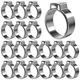 Lumonic I 20x 1-Ohr-Schelle 15,3-18,5mm I V2A Edelstahl I Einohrschelle I Schlauchschelle I für Druckluft, Rohrsysteme, Garten, KFZ