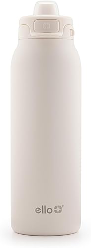 Ello - Botella de agua Pop & Fill, acero inoxidable, tecnología llenado rápido, metal con aislamiento al vacío de doble pared, tapa antifugas, sin