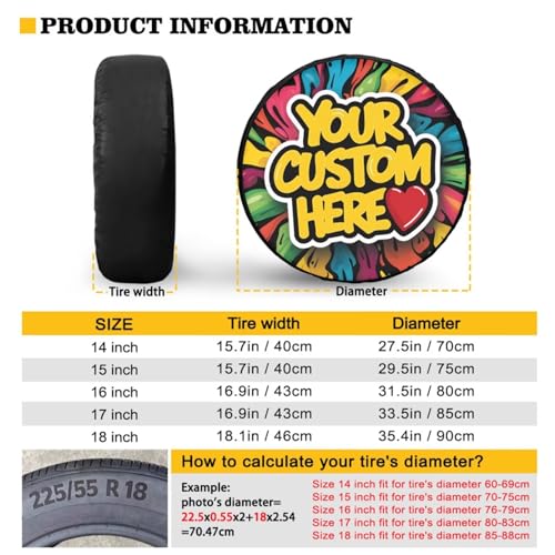 Image of Spare Tire Cover PU Leather, Halloween Night Scene Wheel Covers Waterproof Dust-Proof, Universal Fit for RV Trailer SUV Truck Camper, Accessories 18 Inch for Tire Diameter 33 inch-34 inch