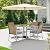 YITAHOME 5-Piece Patio Dining Set, Outdoor Wicker Conversation Furniture w/2" Umbrella Hole Imitation Wood Grain Dining Table for Backyard, Balcony and Garden