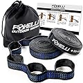 Foxelli XL Hammock Straps - Extra Long 20FT Heavy Duty No-Stretch Suspension System, 40+2 Loops, 2000 LBS Capacity, for Indoor/Outdoor Use – Set of 2 Straps & Carry Bag