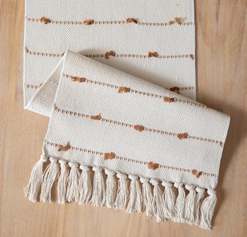 Image of Premium Boho Cotton Table Runner for 4 6 Seater Dining Table |Center Table |Coffee Table|Dining Table|Eating Area|Table Decor(14*72 INCHES)|Brown DH| SZPR 039