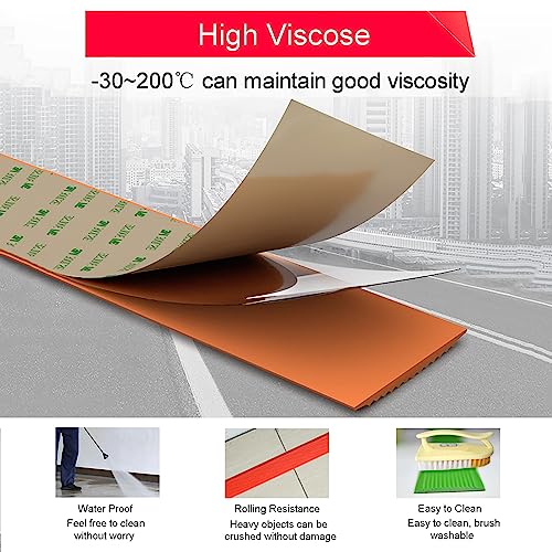 Protector de escalera de goma para evitar resbalones con tiras autoadhesivas impermeables 5